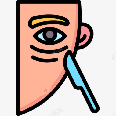 眼睑成形术整形手术45线色图标图标