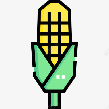玉米墨西哥33线形颜色图标图标