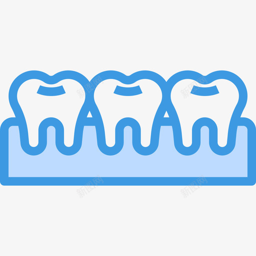 牙齿牙齿34蓝色图标svg_新图网 https://ixintu.com 牙齿 蓝色