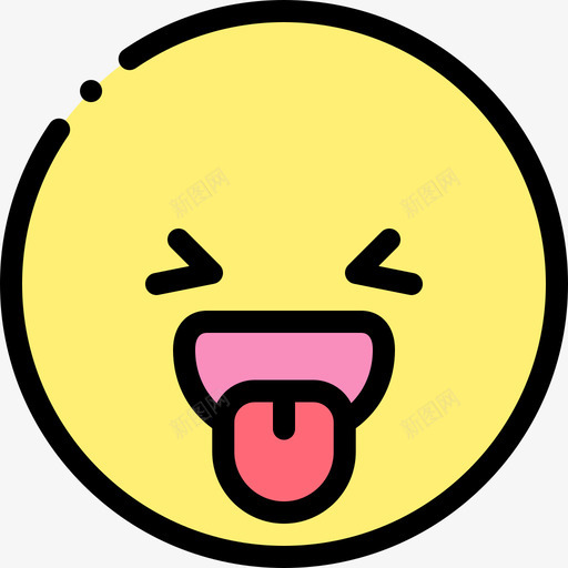 笑表情18线性颜色图标svg_新图网 https://ixintu.com 线性 表情 颜色