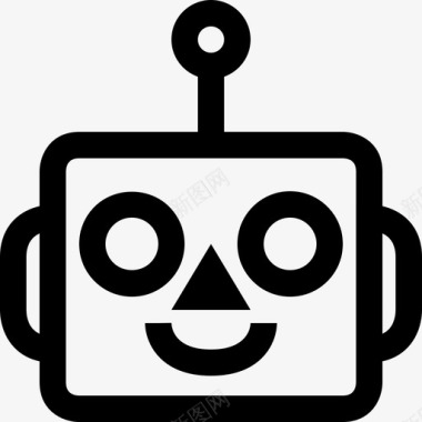 可爱机器人快乐化身表情符号图标图标