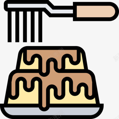 面包房厨房工具28直系颜色图标图标