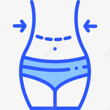腹部整形整形手术43蓝色图标图标