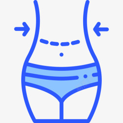蓝色腹部腹部整形整形手术43蓝色图标高清图片