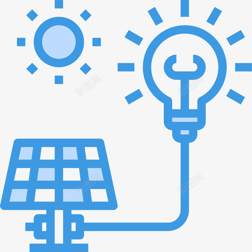 太阳能能源41蓝色图标svg_新图网 https://ixintu.com 太阳能 能源 蓝色