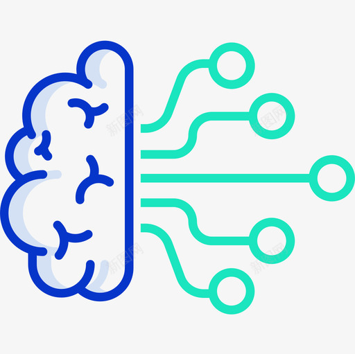 大脑人工智能50轮廓颜色图标svg_新图网 https://ixintu.com 人工智能 大脑 轮廓 颜色