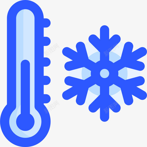 温度计冬季100蓝色图标svg_新图网 https://ixintu.com 冬季 温度计 蓝色