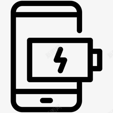 手机充电电池充电智能手机图标图标