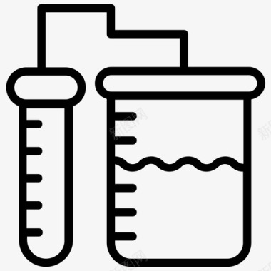 实验室玻璃器皿化学烧瓶实验室研究图标图标