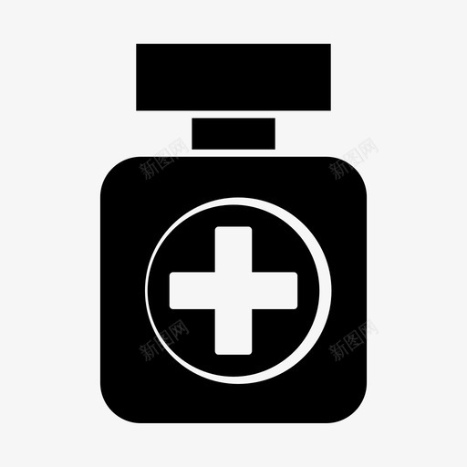 药瓶护理医疗图标svg_新图网 https://ixintu.com 医疗 医院 图标 字形 护理 治疗 胶囊 药瓶