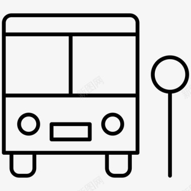公共汽车站公共汽车学校图标图标