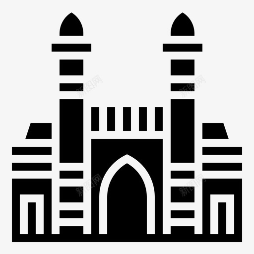 印度门户建筑地标图标svg_新图网 https://ixintu.com landmark3glyph 印度 地标 孟买 建筑 门户