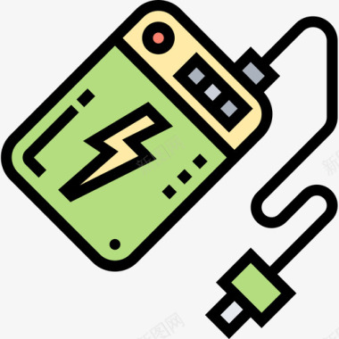 电池小工具11线性颜色图标图标