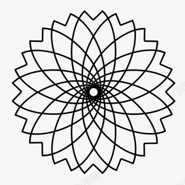 花抽象伊斯兰图标图标