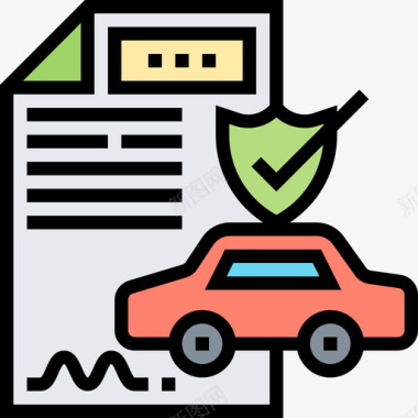 汽车保险汽车服务2线性颜色图标图标