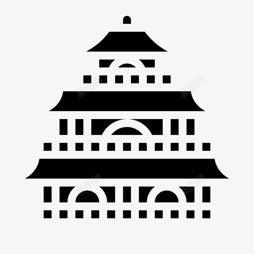 宫殿建筑文化图标svg_新图网 https://ixintu.com 固体 宫殿 建筑 文化 日本 美极