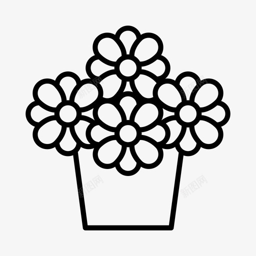 花盆花束装饰图标svg_新图网 https://ixintu.com 植物 盆栽 花园 花束 花盆 装饰