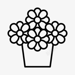 花盆花盆花束装饰图标高清图片