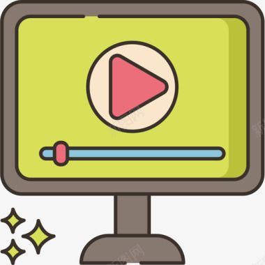 视频教程在线教育26线颜色图标图标
