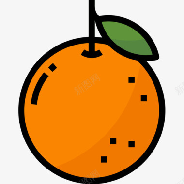 橙色健康食品31线性颜色图标图标