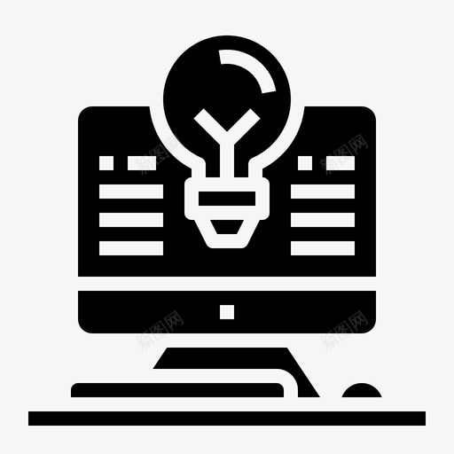 桌电脑创意图标svg_新图网 https://ixintu.com 创意 创意设计 电脑 设计 黑色