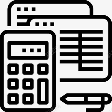 分类帐会计和财务2线性图标图标