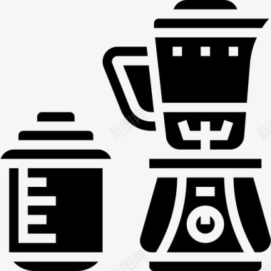 搅拌机厨房工具29字形图标图标