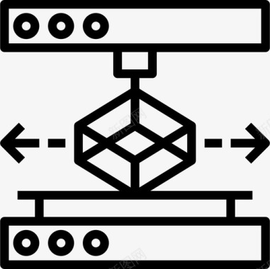 三维三维建模线性图标图标