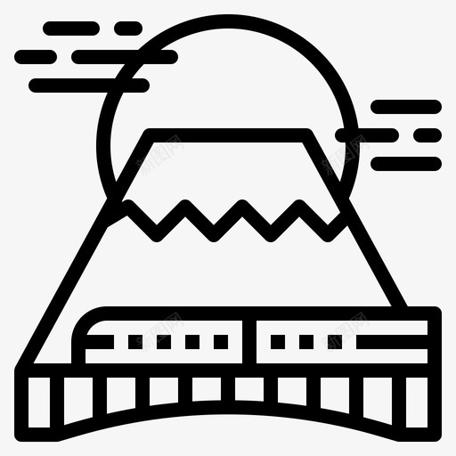 日本火车富士日本图标svg_新图网 https://ixintu.com 富士 日本 火车 轮廓 风景
