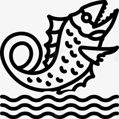 利维坦古代水生图标图标