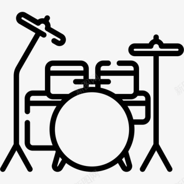 鼓套音乐多媒体线性图标图标