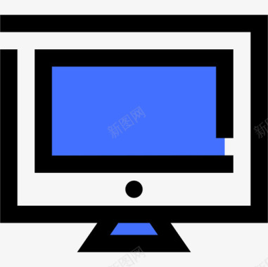 屏幕计算机和网络蓝色图标图标
