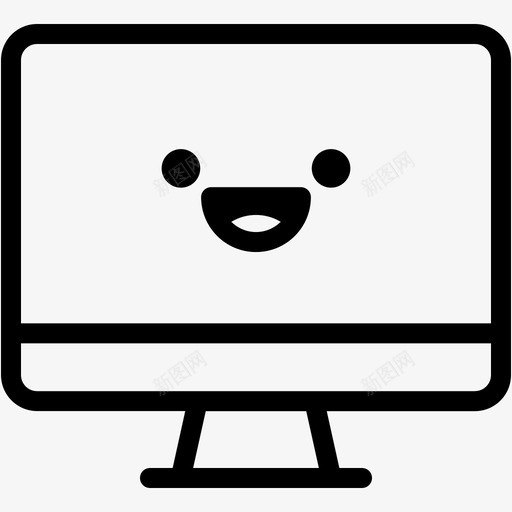 笑电脑设备图标svg_新图网 https://ixintu.com 情绪 显示器 电脑 符号 表情 设备
