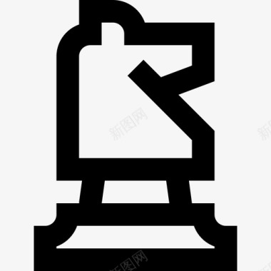 骑士国际象棋6直线图标图标