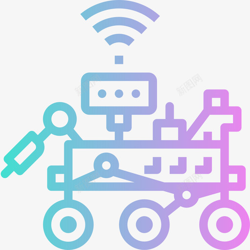 火星探测器太空125梯度图标svg_新图网 https://ixintu.com 太空 探测器 梯度 火星