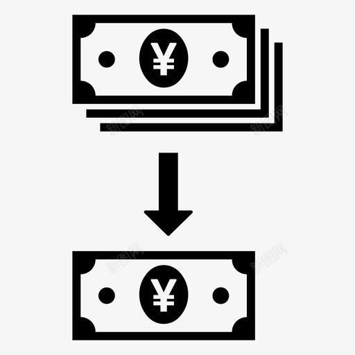 日元贬值现金硬币图标svg_新图网 https://ixintu.com 日元 现金 硬币 货币 贬值 金融