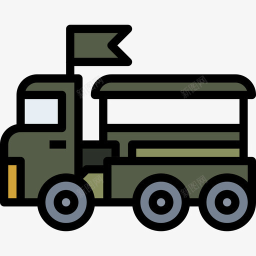 货车军用元素2线性颜色图标svg_新图网 https://ixintu.com 元素 军用 线性 货车 颜色