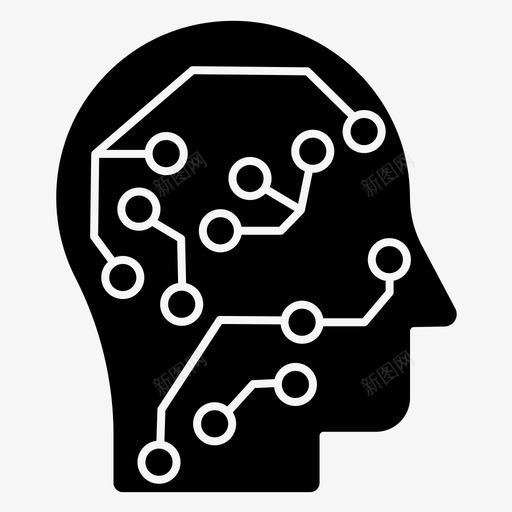 大脑人工智能大脑回路图标svg_新图网 https://ixintu.com 人工智能 回路 大脑
