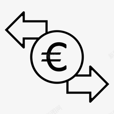 欧元交易现金硬币图标图标