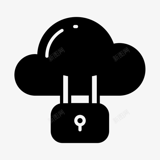 安全云锁图标svg_新图网 https://ixintu.com 保护 安全 挂锁 数据