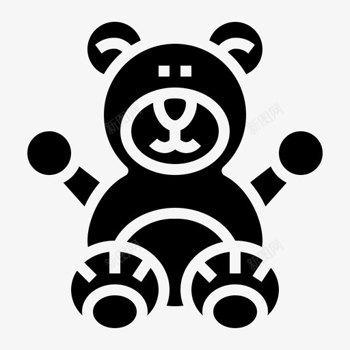 泰迪熊动物填充图标svg_新图网 https://ixintu.com 公平 动物 图标 填充 实心 泰迪 玩具