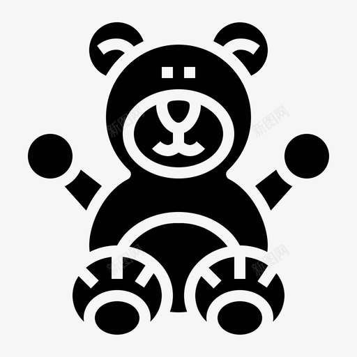 泰迪熊动物填充图标svg_新图网 https://ixintu.com 公平 动物 图标 填充 实心 泰迪 玩具