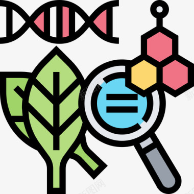 生物学生物学技术5线颜色图标图标