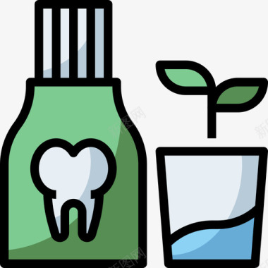 清洁牙齿护理22线性颜色图标图标