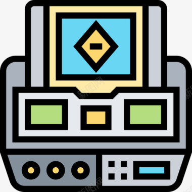 控制台视频游戏13线性颜色图标图标