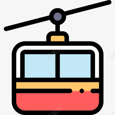 客舱公共交通20线性颜色图标图标