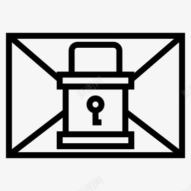 邮件锁安全系统图标图标