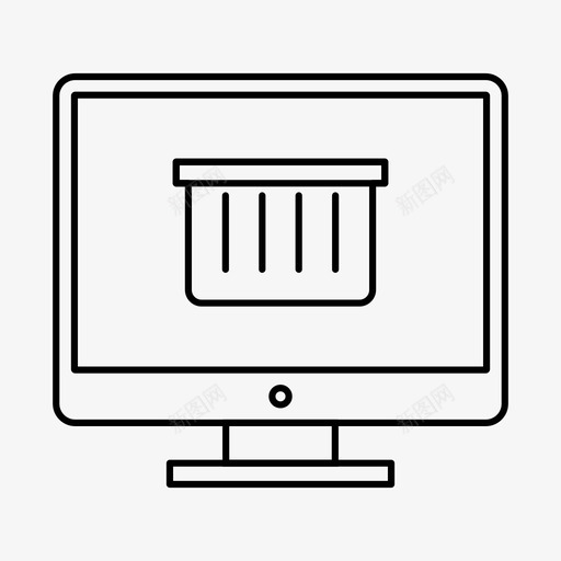 篮子垃圾箱电子商务图标svg_新图网 https://ixintu.com 垃圾箱 显示器 液晶 液晶显示 电子商务 篮子