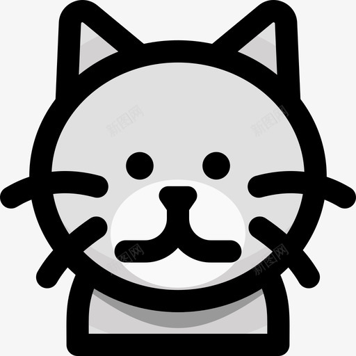 英国短毛猫猫品种2线性颜色图标svg_新图网 https://ixintu.com 品种 短毛 线性 英国 颜色