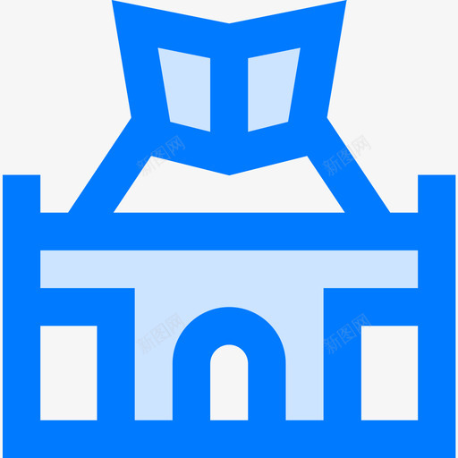 图书馆城市便利设施3蓝色图标svg_新图网 https://ixintu.com 便利设施 图书馆 城市 蓝色